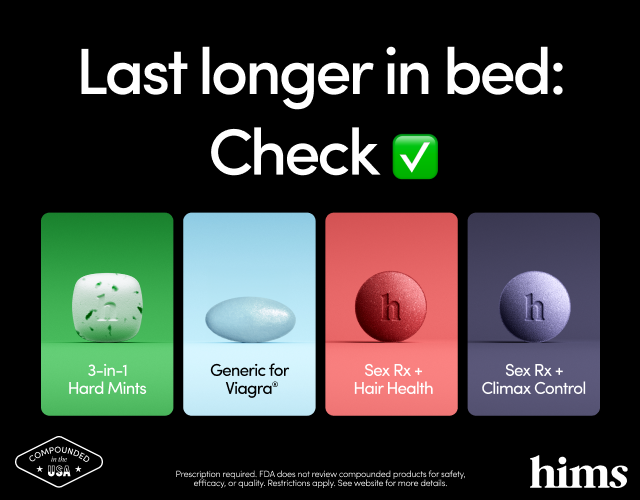 Last Longer In Bed - HIMS ED Medicine Options